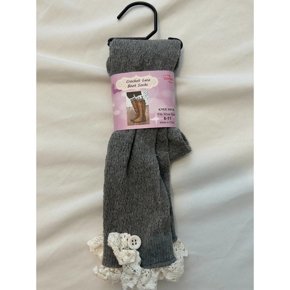 NEW Lot of 5 Crochet Lace Knee High Boot Socks fits Women's Shoe Size 6-11 Color - Picture 5 of 12